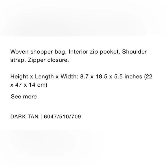 Zara Woven Brown Tote Bag - Picture 7 of 7